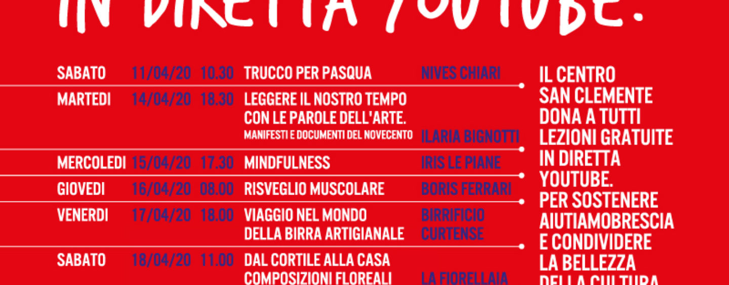 Lezioni gratuite sul canale YouTube del Centro San Clemente