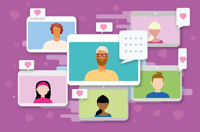 grafica che rappresenta profili social. professioni del web 2.0: influencer